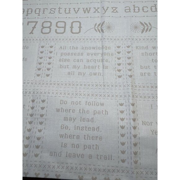 Moda Fabrics 19" x 46" Cotton Fabric Panel with Inspirational Quotes & Alphabet - Picture 2 of 9